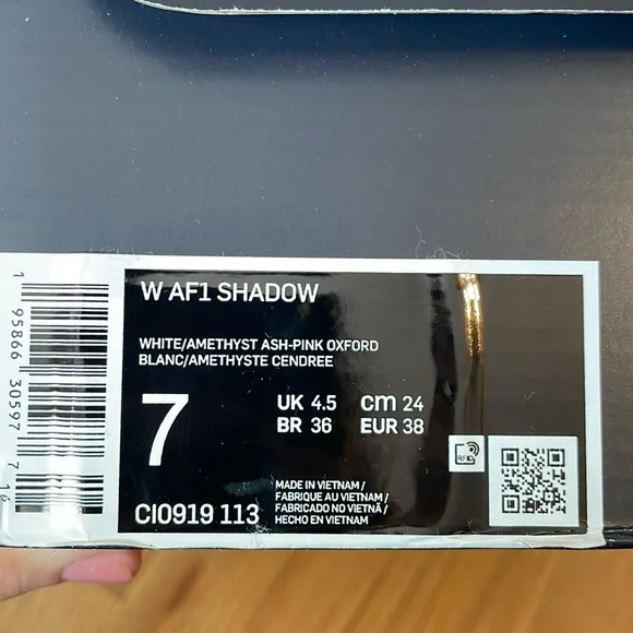 NWT/NWB Nike Air Force 1 Low Shadow Amethyst Ash - Picture 2 of 7